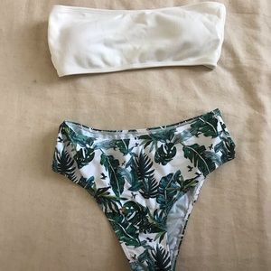 High waisted Tropical Bikini